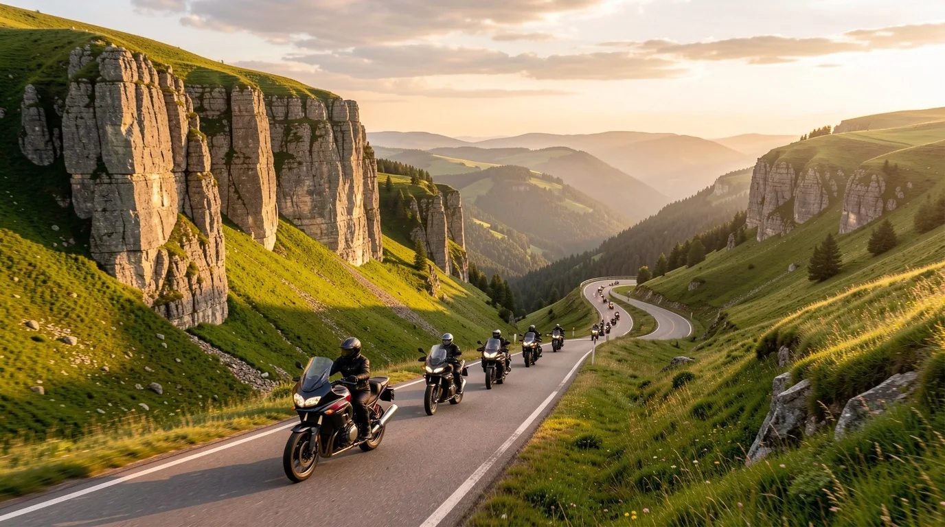 Konwój motocyklistów na trasy krajoznawczej po Małopolsce
