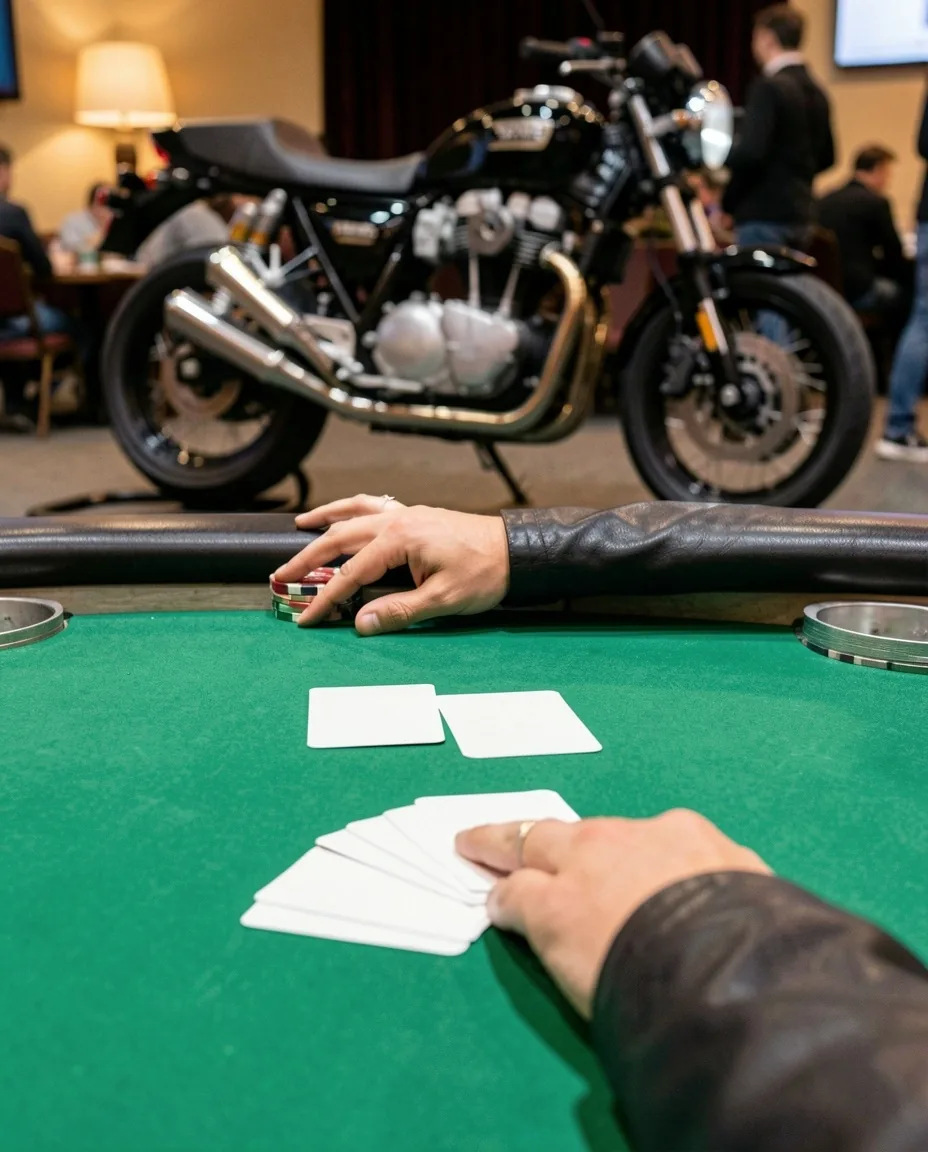 Dealer rozdający karty przy stole pokerowym
