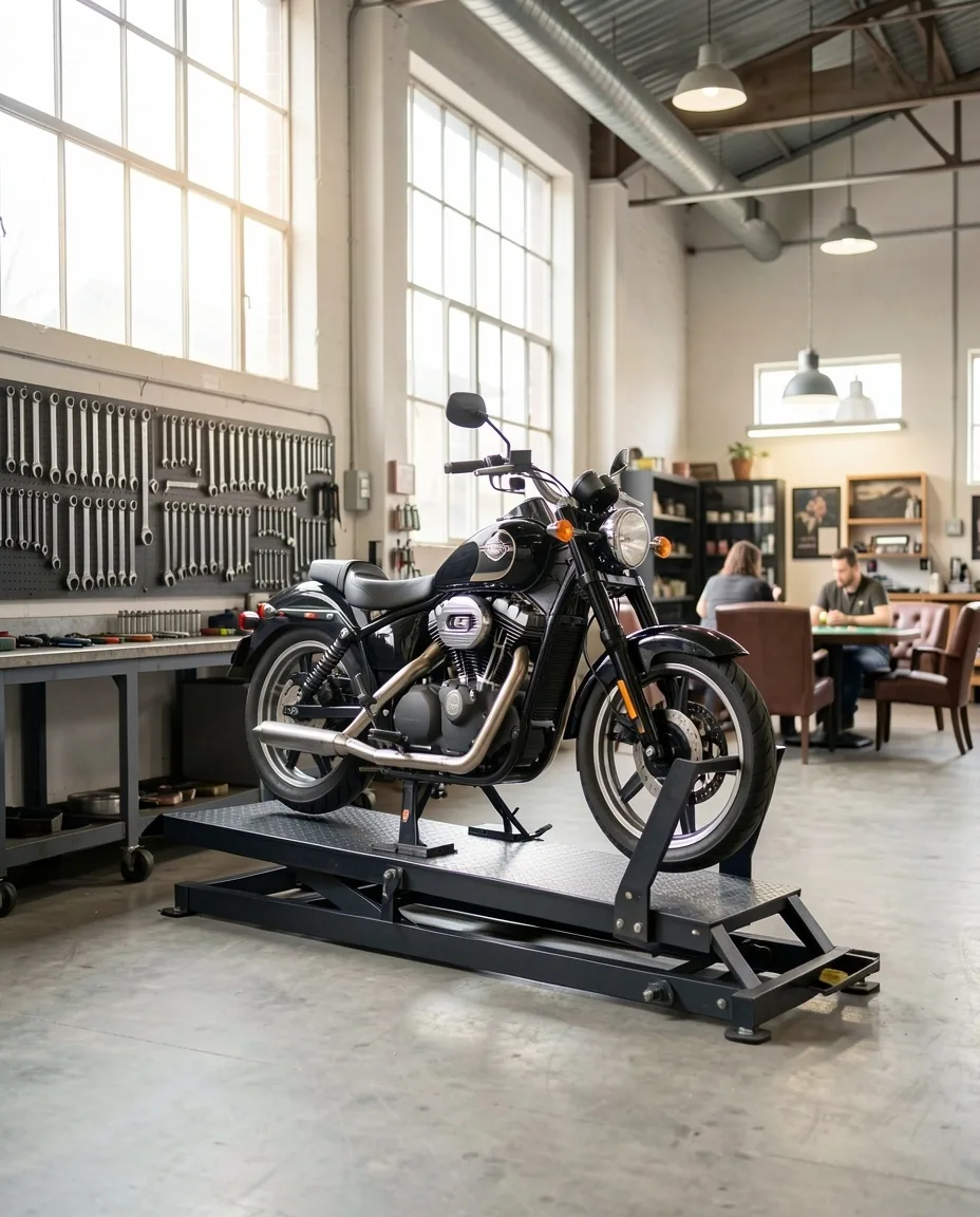 Wnętrze warsztatu motocyklowego Dilorian