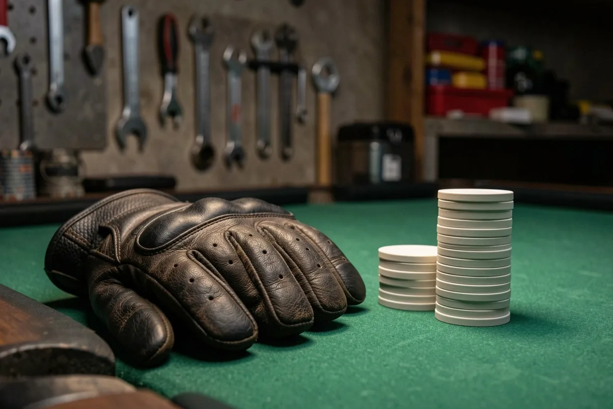 Klub pokerowy Dilorian — zielony stół z kartami
