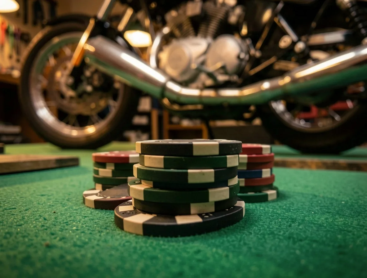 Żetony pokerowe na stole w klubie Dilorian